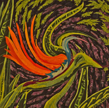 got Weschke Peg Bewitched Bird of Paradise Fiber Art